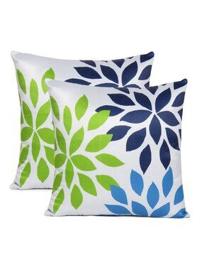 Oussum Sofa Cushion Cover Flower Burst Cotton Pillow Case Set of 2